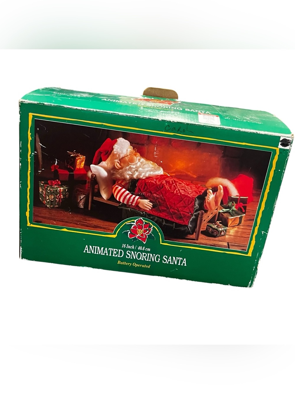 Vintage Christmas Sleeping Santa Animated Snoring battery animated w box